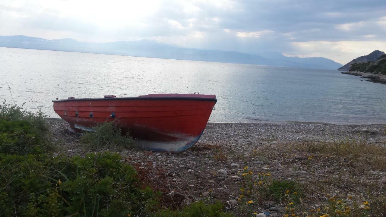 Beautiful House By The Sea,Loutraki Skaloma. Villa Buitenkant foto